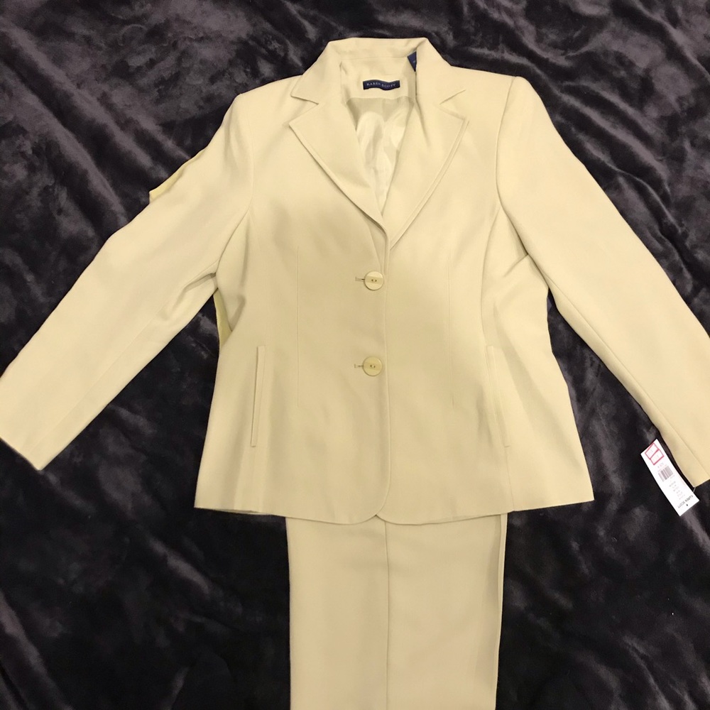 Retro light lime green polyester pantsuit